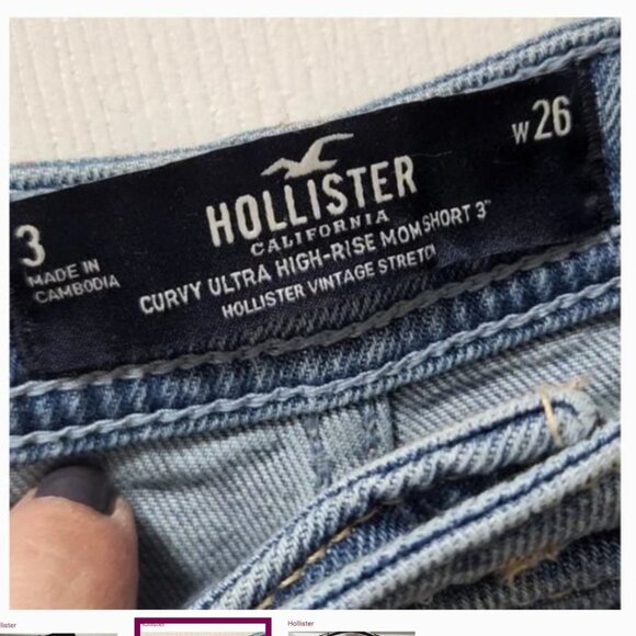 Hollister Women’s Curvey Ultra Mom Blue Jean Short inseam 3" Size 26 - Picture 2 of 3